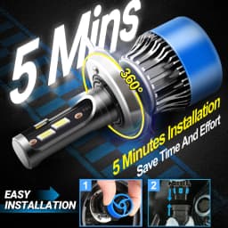 Roadsun H4 Hi&Lo Beam LED Headlight Bulbs 120W 22000LM CANBUS Super Bright 9003 LED Car Headlamps 6000K DC12V 3570 CSP Chips Auto Light Bulbs Universal Fit for Car Motors