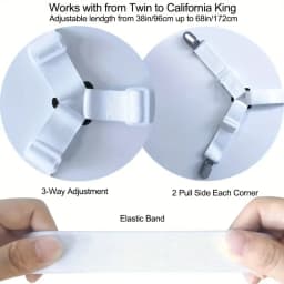 2pcs Adjustable Bed Sheet Quilt Fixer Tablecloth Sofa Cover Bed Sheet Clip Tent Metal Fixing Bed Sheet Clamp, Triangle Elastic Mattress Cover Fastener