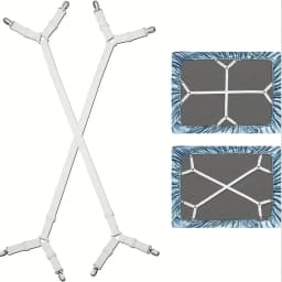 2pcs Adjustable Bed Sheet Quilt Fixer Tablecloth Sofa Cover Bed Sheet Clip Tent Metal Fixing Bed Sheet Clamp, Triangle Elastic Mattress Cover Fastener