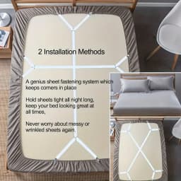 2pcs Adjustable Bed Sheet Quilt Fixer Tablecloth Sofa Cover Bed Sheet Clip Tent Metal Fixing Bed Sheet Clamp, Triangle Elastic Mattress Cover Fastener