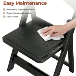 4pcs Resin Folding Chairs With Padded Seats, Indoor Outdoor Folding Chairs, Comfortable Foldable Chairs For Wedding, Party, Res