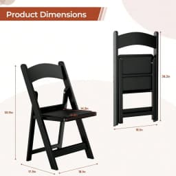 4pcs Resin Folding Chairs With Padded Seats, Indoor Outdoor Folding Chairs, Comfortable Foldable Chairs For Wedding, Party, Res