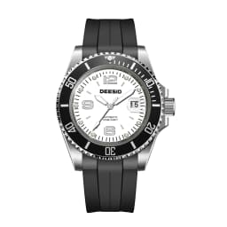 DEESIO Men Mechanical Watch Automatic Self-Winding Wristwatch 316L Stainless Steel Case 100M/10Bar Waterproof Luminous Date Calendar Display Sport Silicone Strap High Mineral Hardness Glass Male Business Casual Luxury Sporty Daily Wear Hot Gift Watches