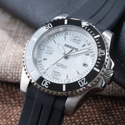 DEESIO Men Mechanical Watch Automatic Self-Winding Wristwatch 316L Stainless Steel Case 100M/10Bar Waterproof Luminous Date Calendar Display Sport Silicone Strap High Mineral Hardness Glass Male Business Casual Luxury Sporty Daily Wear Hot Gift Watches
