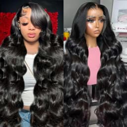 200 Density Body Wave 13x4 HD Transparent Lace Front Human Hair Wigs For Women 13x4 Lace Frontal Brazilian Wigs Pre Plucked with Natural Hairline