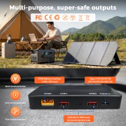 CTOLITY 110W Portable Solar Panel 23% High Efficiency ETFE Foldable Solar Panel Charger with PD Box-Type-C,XT60 Output,QC3.0 Dual USB, MC4 Adapter Cable for Jackery Bluetti Ecoflow Power Stations