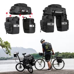 Rhinowalk Bike Pannier Bag Big Capacity Trunk Bag 3 in 1 Road Bicycle Cycling Double Side Rear Rack Seat Storage Bag For MTB