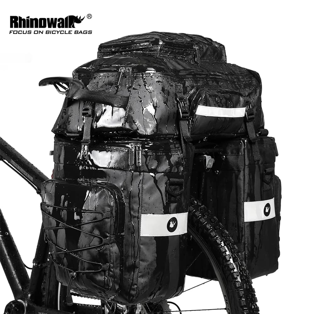 Rhinowalk Bike Pannier Bag Big Capacity Trunk Bag 3 in 1 Road Bicycle Cycling Double Side Rear Rack Seat Storage Bag For MTB
