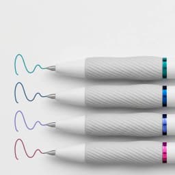 4 Pack 0.7mm Medium Point Gel Pens, Assorted Bright Vivid Ink Colors, No Smear No Bleed Smooth Writing, Contoured Rubber Grip, Sleek Pearl‑White Body, Office & Art Stationery