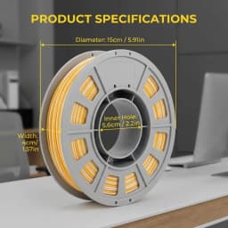 Dual-Color Co-Extruded PLA 3D Printer Filament, 1.75mm, 300g Spool, Yellow and White Silk Shine FDM Printing Material