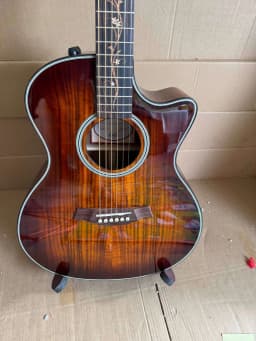 Shipped from USA Warehouse, K‑24 Koa Burst Cutaway Acoustic‑Electric Guitar, EQ Preamp Pickup, 6‑String Folk Guitar, Wood Guitar for Professional Stage Performance, Hot‑selling Musical Instrument, Premium Gift Option, Free Shipping
