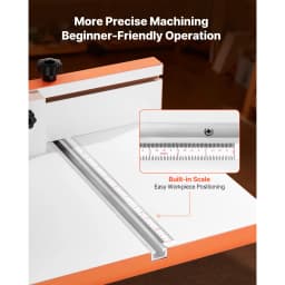 SucceBuy Drill Press Table 24x12Inch Adjustable Fence Stop Block T-Slots MDF Tabletop Built-In Scale Fits Clamps Vises For Drill