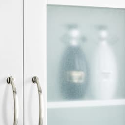Over The Toilet Storage Cabinet with Adjustable Shelves and Double Glass Doors, Freestanding Bathroom Organizer, White