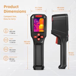 USB Rechargeable Thermal Imaging Camera 240*240 Super IR, -20℃~550℃ Waterproof Dustproof Anti-drop Handheld Thermal Imager For Electrical&Industrial Inspection Test