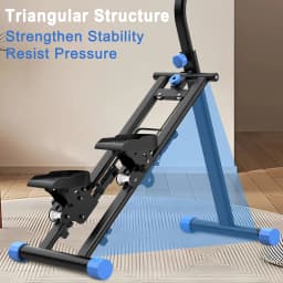 Vertical Climber Machine, Foldable Stair Stepper for Home Gym, Full Body Workout Fitness Equipment with Adjustable Handlebars, 265LBS Capacity, Blue