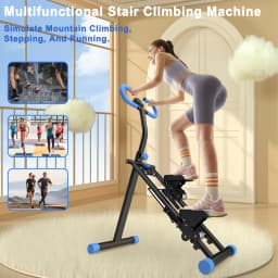 Vertical Climber Machine, Foldable Stair Stepper for Home Gym, Full Body Workout Fitness Equipment with Adjustable Handlebars, 265LBS Capacity, Blue