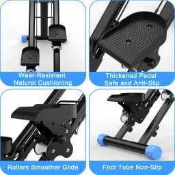 Vertical Climber Machine, Foldable Stair Stepper for Home Gym, Full Body Workout Fitness Equipment with Adjustable Handlebars, 265LBS Capacity, Blue