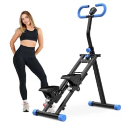 Vertical Climber Machine, Foldable Stair Stepper for Home Gym, Full Body Workout Fitness Equipment with Adjustable Handlebars, 265LBS Capacity, Blue