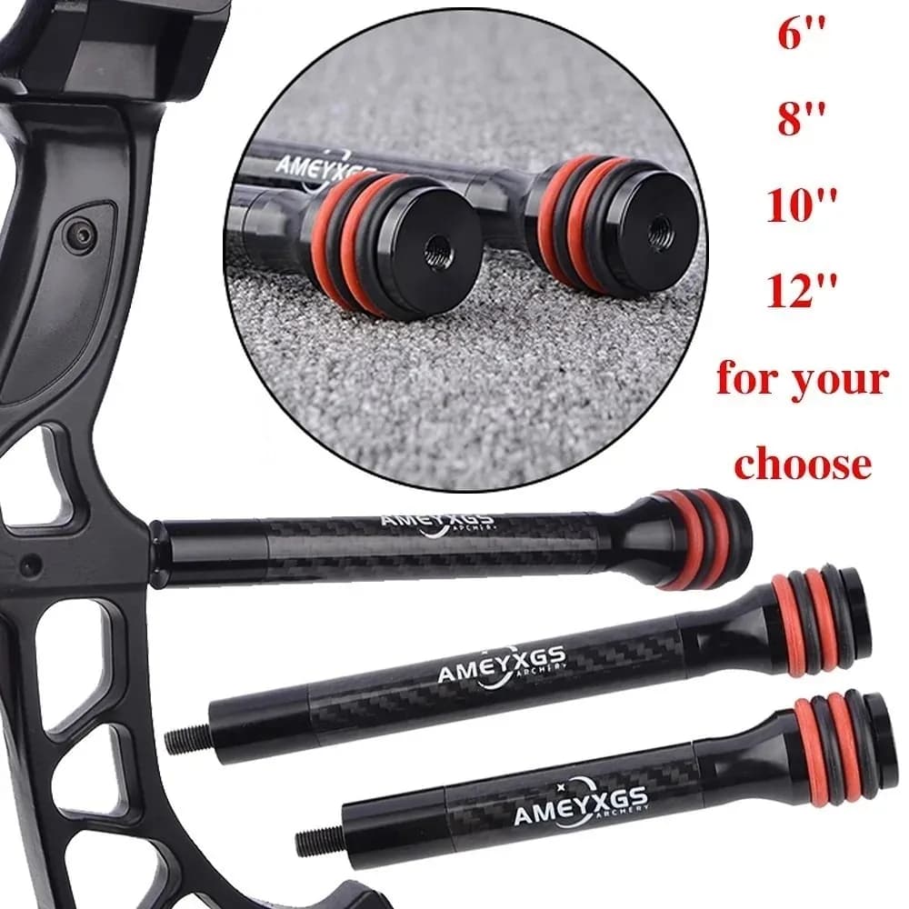 Archery 6/8/10/12Inch Compound Bow Stabilizer Rod OD 20mm Carbon Tube CNC Metal Balance Bar Rod Shooting Hunting Accessories