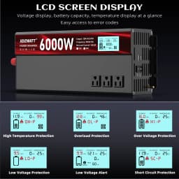 3000W Power Inverter,Peak Power 6000W 12V DC to AC 110V120V,with 3 AC Outlets and 3.4 A USB Port,LED Display for Power Converter,Outdoor Activities,Emergency,Vehicles Truck RV Solar System