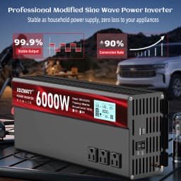 3000W Power Inverter,Peak Power 6000W 12V DC to AC 110V120V,with 3 AC Outlets and 3.4 A USB Port,LED Display for Power Converter,Outdoor Activities,Emergency,Vehicles Truck RV Solar System