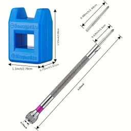 1Set 0.6-2.0mm High Hardness Steel Precision Screwdriver Set, Micro Cross Metric Flat Head Kit for Watch, Eyeglasses, Jewelry, Electronics Repair
