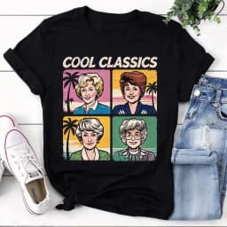 The Golden Girls Shirt Live Like Rose Love Like Blanche Think Like Dorothy Speak Like Sophia Tee Retro 80s TV Show Graphic T-Shirt Funny Inspirational Quote Top Unisex Casual Wear Gift for Fans and Women, Shortsleeve, Tshirt, T Shirts For Women, Bold Fan