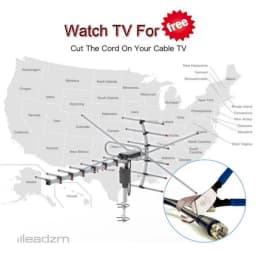 Ta-001 360 ° Rotation Uv 45-230Mhz/470-860Mhz 15-22Db Outdoorn Antenna 110 Miles Reception Range