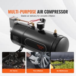SucceBuy 12V Air Compressor with Tank 0.8Gal/3L Train Horn Air Compressor 120 psi Working Pressure Onboard Air Compressor System
