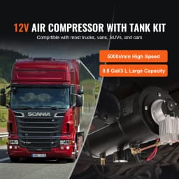 SucceBuy 12V Air Compressor with Tank 0.8Gal/3L Train Horn Air Compressor 120 psi Working Pressure Onboard Air Compressor System
