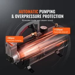 SucceBuy 12V Air Compressor with Tank 0.8Gal/3L Train Horn Air Compressor 120 psi Working Pressure Onboard Air Compressor System