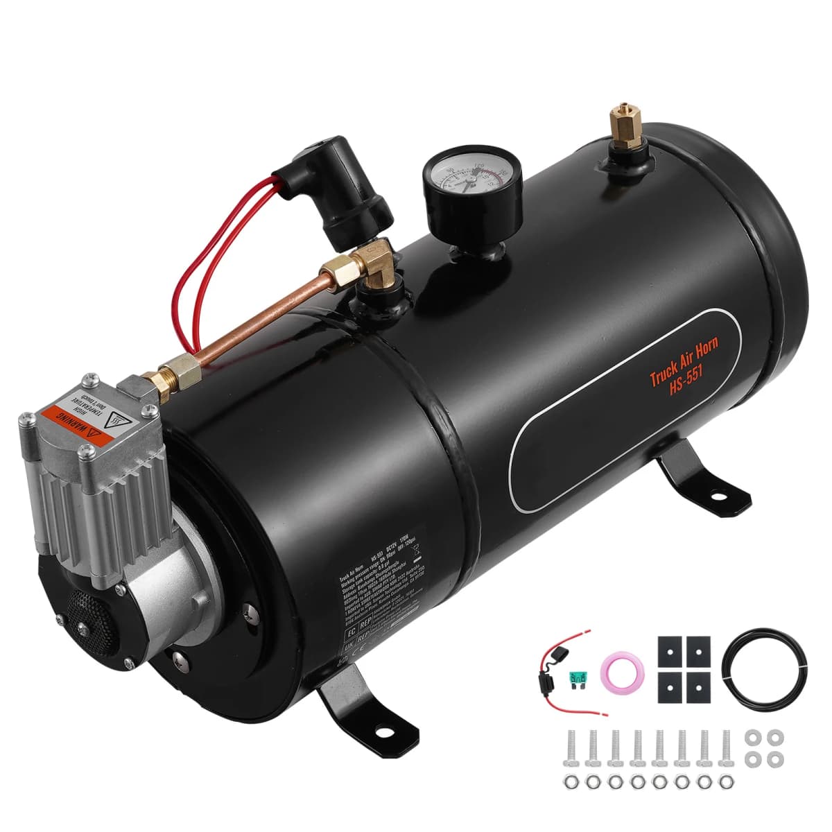 SucceBuy 12V Air Compressor with Tank 0.8Gal/3L Train Horn Air Compressor 120 psi Working Pressure Onboard Air Compressor System