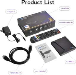 We2uSat K3 Pro 6K HDR Android 10.0 4GB+32GB TV Box Quad Core 64bit Build in WiFi-6 2.4GHz/5GHz BT 5.0 H.264/ H.265 10bit for US