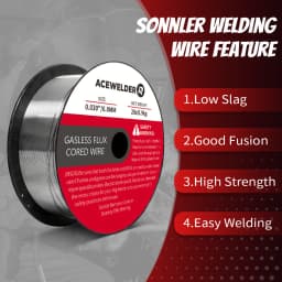 ACEWELDER Flux Core MlG Welding Wire 0.030/0.035 Inch Low Splatter Carbon Steel Gasless MlG Welding Wire 2-Pounds (3 Pack)
