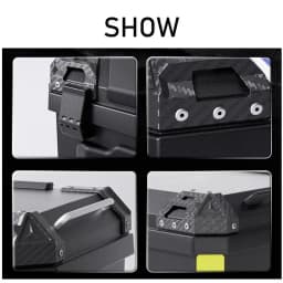 Universal Motorcycle Top Case Waterproof Motorbike Trunk Tail Box with Stainless Steel Anti-Theft Lock For Helmet Luggage