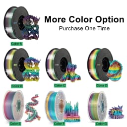 KINGROON Rainbow Silk PLA Filament 1.75mm 1KG Multicolor Gradient 3D Printer Materials Color Change Smooth Silky PLA Plastic New
