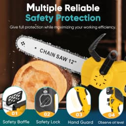 12 Inch 1200W Chainsaw Handheld Household Convenient Electric Cutting Tool with Two Batteries for Cutting Tree Branches and Wood