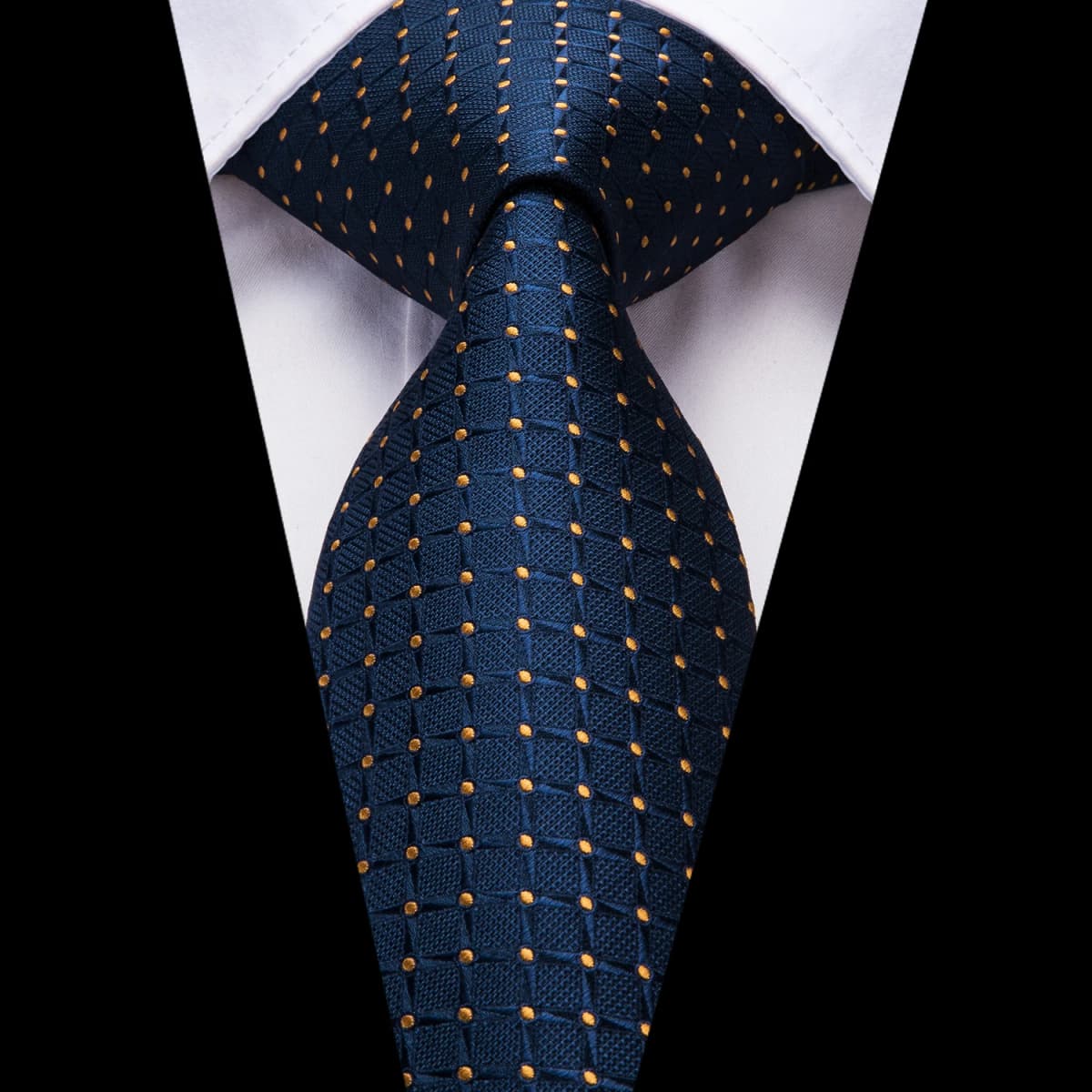 Blue Check Men's Tie Handkerchief Cufflinks Set Necktie for Men Male Wedding Business Ties Formal Dad Husband Gift