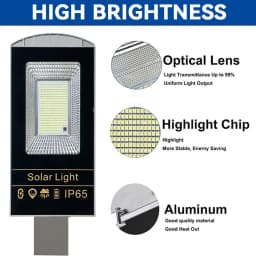 8000mah High Power Solar Street Lights Outdoor Commercial Parking Lot Light Dusk to Dawn Solar Security Flood Lights Solar Lamp