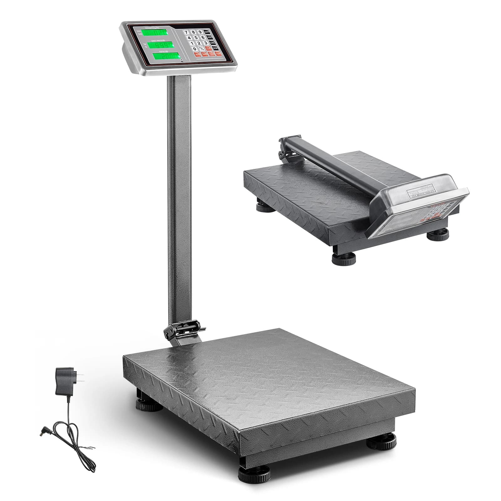 SucceBuy 660Lbs Computing Digital Platform Scale 0.1LBS Accuracy Floor Scale with LB/KG High-Definition Display for Box Luggage