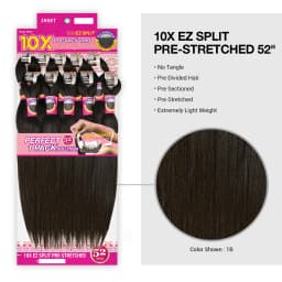 Janet Collection Braids Pre-Sectioned Nala Tress 10X EZ Split Pre-Stretched 52", Synthetic