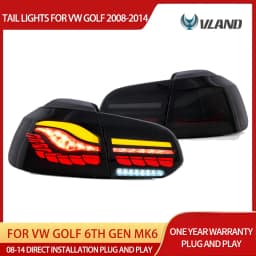 08-14 Golf 6th Gen Mk6 Hatchback Vland II OLED Tail Lights With Dynamic Welcome Lighting (GTS Style)