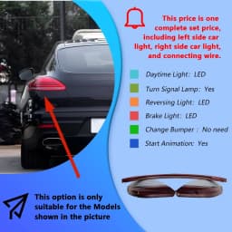 For Porsche Panamera 970 2010-2016 Led Auto Taillights Assembly Upgrade Startup Effect Dynamic through Taillights Accessories