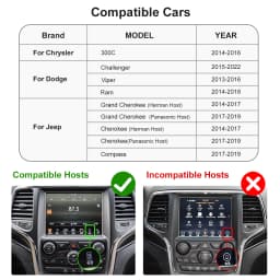 Wireless CarPlay Android Auto For Dodge Challenger Chrysler 300C Jeep 2014-2019 OEM Car Interface Upgrade MuItimedia Decoder Box
