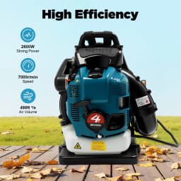 Backpack Leaf Blower 4-Stroke 75.6cc Adjustable Speed Gas Powered Portable Leaf Blower Cordless Petrol Back Blower for Yard Lawn