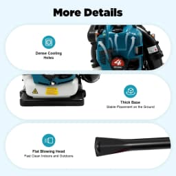 Backpack Leaf Blower 4-Stroke 75.6cc Adjustable Speed Gas Powered Portable Leaf Blower Cordless Petrol Back Blower for Yard Lawn