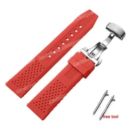 16mm 18mm 20mm 22mm 24mm for Seiko for Omega Rubber Watch Strap Quick Release Breathable Butterfly Band