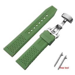 16mm 18mm 20mm 22mm 24mm for Seiko for Omega Rubber Watch Strap Quick Release Breathable Butterfly Band