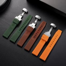 16mm 18mm 20mm 22mm 24mm for Seiko for Omega Rubber Watch Strap Quick Release Breathable Butterfly Band