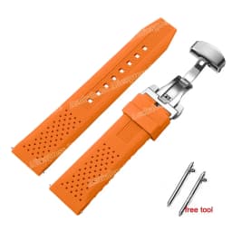 16mm 18mm 20mm 22mm 24mm for Seiko for Omega Rubber Watch Strap Quick Release Breathable Butterfly Band